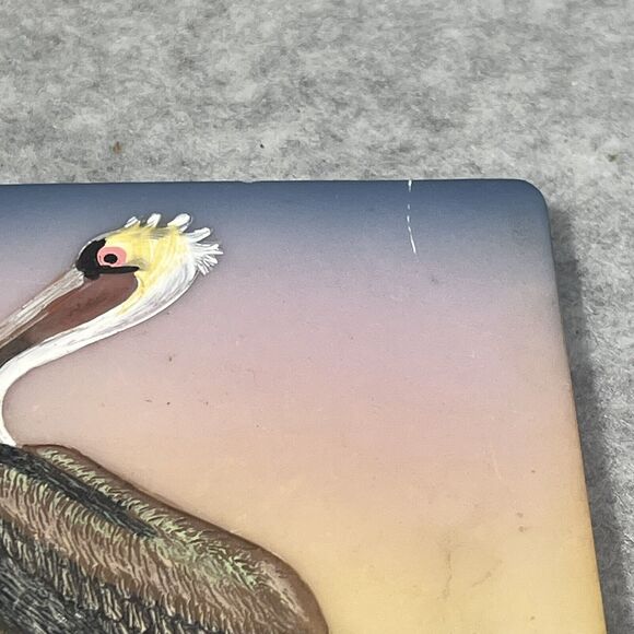 Pelican Ceramic Coaster for Drinks 4 Piece Set Cork Base Ocean Bird‎ Beach Theme - Picture 7 of 7